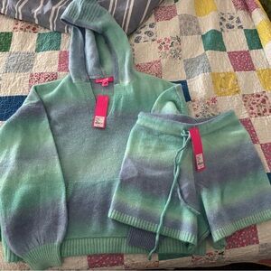 Lilly Pulitzer Seafoam and Sky Blue Knit Sweater